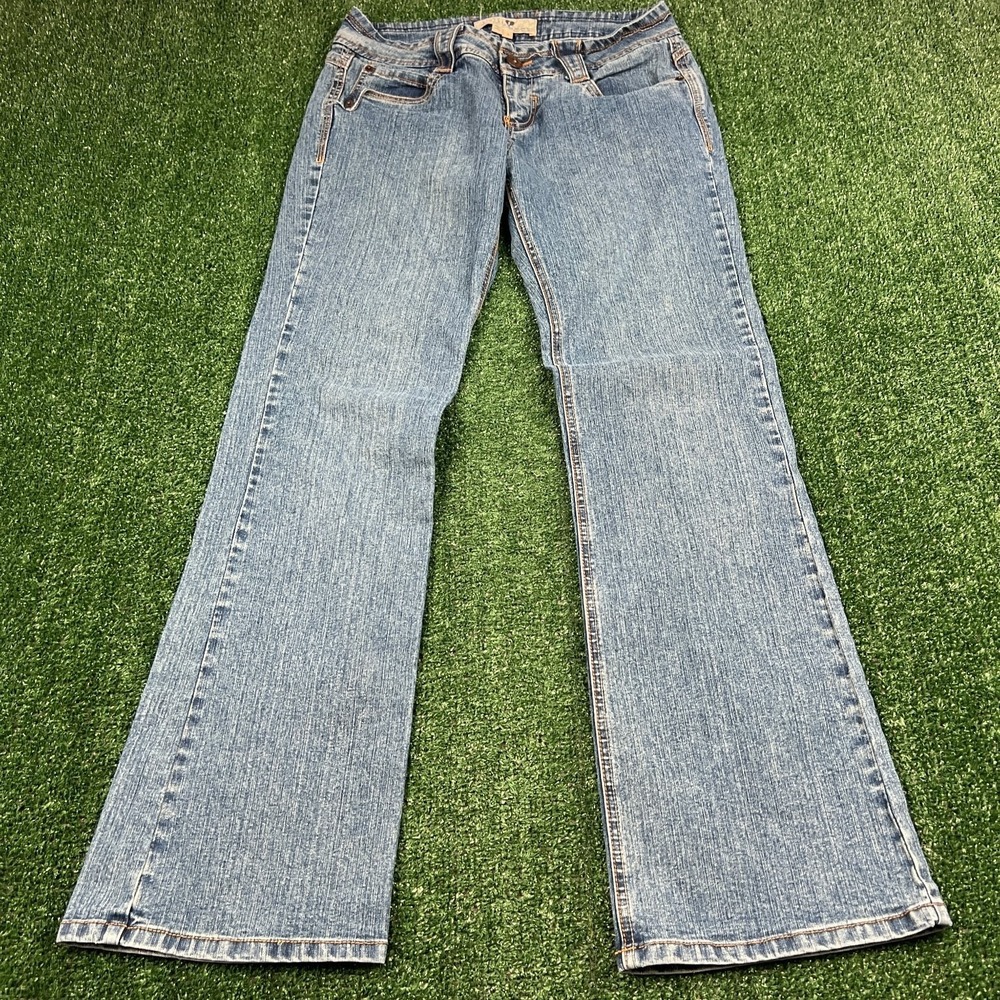Vintage Jolt Jeans Women's Sz 9 31x31" Blue Low Rise‎ Flare Stretch Bootcut Y2K